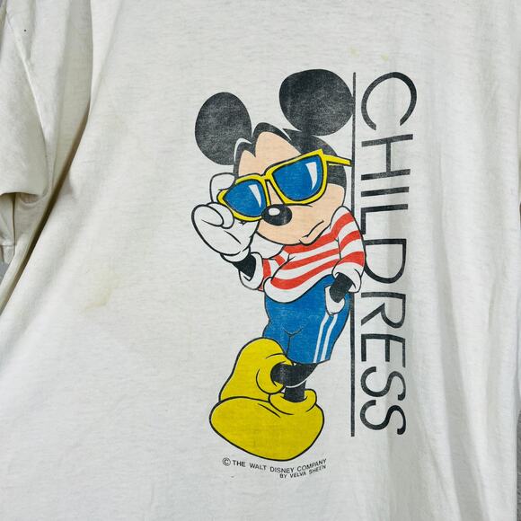 Vintage Disney Mickey Mouse Velva Sheen T Shirt Short Sleeve Childress - L - Picture 4 of 5